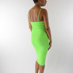 Neon green bodycon dress